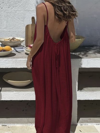 Women's Solid Color Cami Lounge Dress