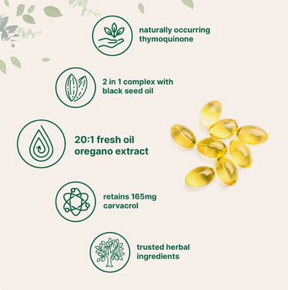 LumoraPure Oil Of Oregano with Black Seed Oil