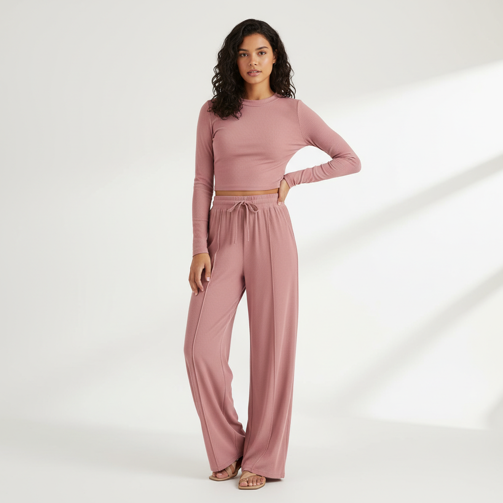 2-Piece Ribbed Lounge Set