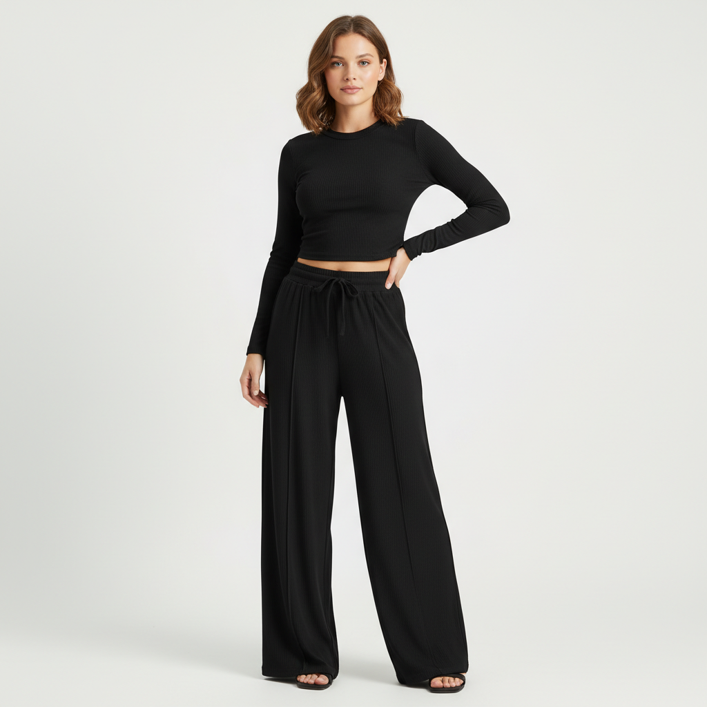 2-Piece Ribbed Lounge Set